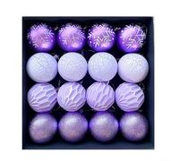 CashMuch Confezione da 16 palline di Natale colorate da 6 cm, ornamenti in plastica leggera, per decorazioni natalizie, colori assortiti (viola)