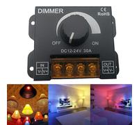 CashMuch Controller dimmer per striscia luminosa a LED per Pwm Thnology, ingresso CC 12-24V, regolazione della luminosità regolare 0%-100%, uscita 30A 360W-720W, canale singolo, per strisce LED 5050