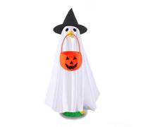 CashMuch Costume da oca di Halloween per oche da portico da 58 cm, con mantello, cappello da strega, occhi e borsa da zucca, per decorazione da giardino (1 pezzo)