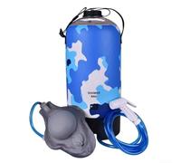 CashMuch Doccia da campeggio portatile da 12 l, borsa da bagno per esterni, in PVC 500D, pieghevole, con pompa (blu)