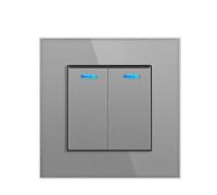 CashMuch Interruttore a doppio comando bidirezionale a parete in vetro temperato 82-Type, bianco, 82 x 82 mm