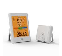 CashMuch Iometro e termometro con stazione Wther, impermeabile, per esterni e interni, monitor di umidità della temperatura per casa e giardino, bianco/nero