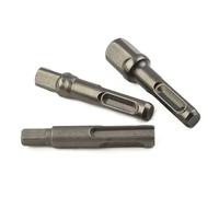 CashMuch Kit adattatore da SDS Plus a esagonale e quadro, set da 5 pezzi con presa magnetica e fermo a sfera per trapano a percussione e avvitatore a percussione