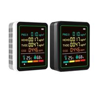 CashMuch Monitor della qualità dell'aria interna 6 in 1 con TVOC, PM2.5, CO2, rilevatore di formaldeide, temperatura e umidità, portatile con batteria da 1200 mAh e ricarica USB-C