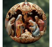 CashMuch Ornamento natalizio effetto vetro colorato, decorazione per albero di Natale, 8 cm, realizzato a mano, con scatola e nastro, edizione da collezione (E ed E)