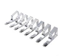 CashMuch Party Table Clips 8 pz Antivento Resistente Party Table Clips 8 | Finitura argento lucido, bordi lisci, nessun danno al tessuto, lunghezza 6,5 cm, elegante tavolo da tavola