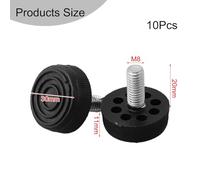 CashMuch Piedini regolabili per mobili con filettatura metrica, M6/M8/M10, livellatori a vite, confezione da 10 (M8 x 30 x 20 mm)