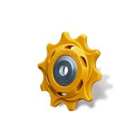 CashMuch Puleggia per deragliatore posteriore 10-18T per Shimano, rullo guida cuscinetto in acciaio lavorato CNC, giallo