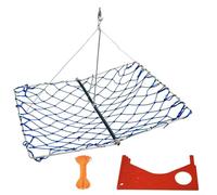 CashMuch Rete pieghevole per granchi con calibro rosso e clip per esca, in acciaio inox, per pesca con granchi, attrezzatura portatile per la cattura di aragoste (blu)