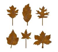 CashMuch Set di 6 marcatori per piante da giardino in metallo con finitura ruggine, per uso esterno, decorazione da cortile per aiuole e giardini contenitori, ornamenti per prato in stile retrò, 13 x