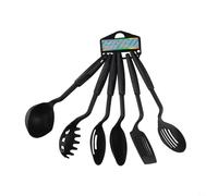CashMuch Set di 6 utensili da cucina in nylon antiaderente con paletta, scolapasta, mestolo, pancake per tornitore, scanalato per tornitore, bistecca in polvere