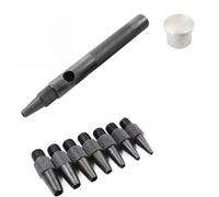 CashMuch Set di 9 punzoni in acciaio per pelle, con punzoni da cintura sostituibili per bottoni automatici, rivetti, cinture e occhielli (2-5 mm)