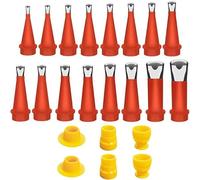 CashMuch Set di applicatori per ugelli in acciaio inossidabile con 16 misure, base e spatola in silicone per finitura sigillante per cucina e bagno