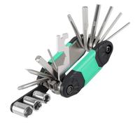 CashMuch Set di attrezzi per riparazione bici 16 in 1, compatto e multiuso, per mountain bike e bici da strada, in acciaio al carbonio elettrolitico con ABS