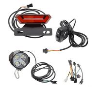 CashMuch Set di illuminazione per bici elettrica, 24 V-48 V, kit fanale anteriore e posteriore a LED, con interruttore di controllo, connessione a 6 pin, cavo da 1500 mm