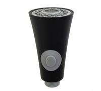 CashMuch Soffione doccia estraibile per rubinetto da cucina, parte di ricambio per rubinetto, doppia impostazione di spruzzo, interfaccia cromata spazzolata a 4 punti, plastica ABS (nero)