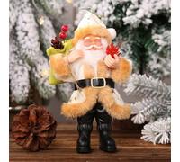 CashMuch Statuina di Babbo Natale, in piedi vintage Fabriche, 20 x 12 cm, per feste di Natale, casa, negozio, decorazione natalizia (beige)