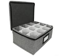 CashMuch Supporto impilabile per bicchiere da whisky, 12 scomparti | Design a divisione intelligente, scomparti da 7,6 x 7,6 cm, adatto per occhiali Glen Cairn, facile accesso, organizzato