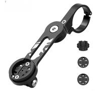 CashMuch Supporto per computer da bicicletta, regolabile a 360°, in lega di alluminio leggera, include 3 basi intercambiabili (nero)