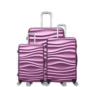 Casi Corsa Valigia 3 Pz. Custodia Rigida Trolley Set Valigie Bagaglio a Mano Bagagli Borsa da Viaggio ABS-04 Lilla