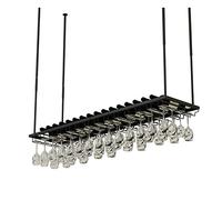 Casier à Vin, Casier à vin à l'envers Porte-verre à vin ， Gobelets suspendus en fer noir Porte-verres à pied Décoration de plafond Étagère à bouteilles en métal pour Bar Restaurant Cuisine (Taille : 80x27x8cm)