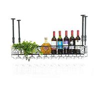 Casier à Vin, Casier À Vin Ceig Casiers À Vin,Bar,Restaurant,Suspension,Casier À Verres À Vin,Étagère De Rangement En Fer Métallique Gobelets En Verre À Champagne Porte-Verres À Pied Porte-Bouteille De Vin Pour La Famille,120x30Cm,120x30Cm