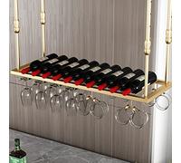 Casier à Vin, Casier à vin, porte-bouteille de vin au plafond, supports en verre suspendus pour le stockage du vin en métal, organisateur d'étagère à vin flottante pour bars, restaurants, cuisines (taille : 80x30cm)