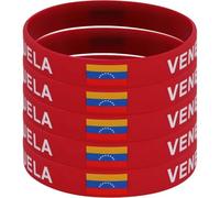 Casiler 5 Pezzi Braccialetti Sportivi in Silicone con Bandiera Nazionale del Venezuela, per Uomo E, con Elastico, Accessorio di Moda