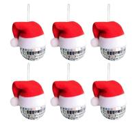 Casiler 6 Pezzi di Decorazioni Natalizie a Forma di Palla Discoteca, Specchio Riflettente, Palle Discoteca, Ornamenti Appendere per Albero di Natale a Tema Discoteca Anni '70, Decorazione Natalizia
