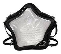 Casiler Zaino a Forma di Stella Nera, Borsa a Tracolla in Pelle Pu, Borsa a Tracolla a Forma di Stella, Zaino Viaggio per Ragazze Y2k, Borsa a Tracolla per Ragazze Piccanti