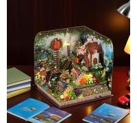 Casina, Modellino Di Casa In Legno Da Costruire Con Luci LED, Kit di Costruzione Creativo, Modello da Montare Collezionabile per Esposizione Scrivania Casa Scuola Ragazzi Ragazze