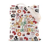 Casinò Gambling Tote Bag 777 Slot Machine Regalo Casino Gambler Gift Poker Chip Regalo Se sto Vincendo Sto Spinning Borsa di Tela, Borsa Spinning, 35*40cm
