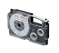 Casio 6mm Label Printer Cartridge Black Print on White Tape