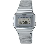 Casio A-700WEM-7AEF Orologio Digitale VINTAGE Acciaio Maglia Mesh Grigio