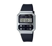 Casio A100WEF-1AEF Unisex Vintage Digital Watch, Silver-Tone Stainless Steel Band