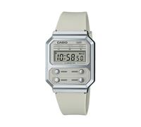 Casio A100WEF-8AEF Unisex Digital Watch - Silver-Tone Stainless Steel, Retro Design