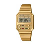 Casio A100WEG-9AEF Unisex Vintage Digital Watch, Gold-Tone Stainless Steel Band