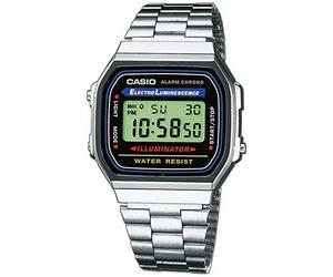 Casio A168WA-1YES Orologio | Argento, Illuminator ElectroLuminescence, Alarm Chrono, Water Resist