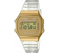 Casio A168XESG-9AEF Unisex Digital Watch - Gold-Tone Case, Translucent Band, Illuminator