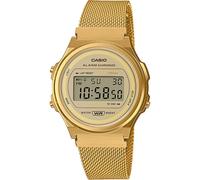 Casio A171WEMG-9AEF Unisex Digital Watch - Gold-Tone Stainless Steel Mesh Band, Retro Design, LED Light, Water Resistan