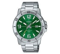 Casio Acciaio Quadrante Verde Data MTP-VD01D-3BV 50M Analog Orologio da Uomo
