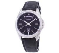 Casio Analogico Nero Quadrante Pelle cinghia MTP-1370L-1AVDF Orologio da uomo