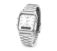Casio AQ-230A-7 | Orologio Ana-Digi Vintage Quadrato | Acciaio Inossidabile |...