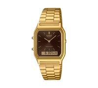 Casio AQ-230GA-5AMQYES Unisex Analog-Digital Watch - Gold-Tone Stainless Steel Band, Brown Dial