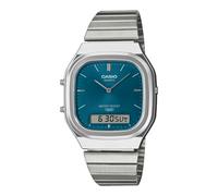 Casio AQ-240E-3AEF Vintage Analog-Digital Watch Silver Blue Dial