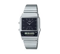 Casio AQ-800E-1AEF Men's Analog-Digital Watch - Black Dial, Stainless Steel Bracelet