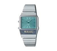 Casio AQ-800EC-2AEF Unisex Analog-Digital Watch - Stainless Steel Band, Blue Dial, Dual Time, Alarm, Water Resistant