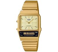 Casio AQ-800EG-9AEF Vintage Analog-Digital Watch - Gold Dial, Gold Stainless Steel Bracelet