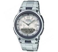 Casio AW-80D-7A2VDF Men's Analog-Digital Watch - White Dial, Stainless Steel Band
