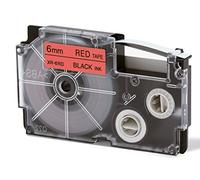 CASIO XR-6RD1 - Nastro laminato, 6 mm x 8 m, nero/rosso